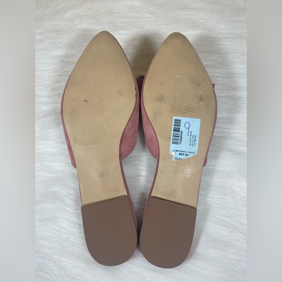Loft Pink Faux Suede Knot Tie Mules Sandals Closed Toe Size 9M *READ* - Picture 4 of 8